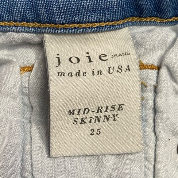 Joie Jeans Mid-Rise Skinny Leg Medium Blue Wash Stretch Jeans 25 - Picture 4 of 16